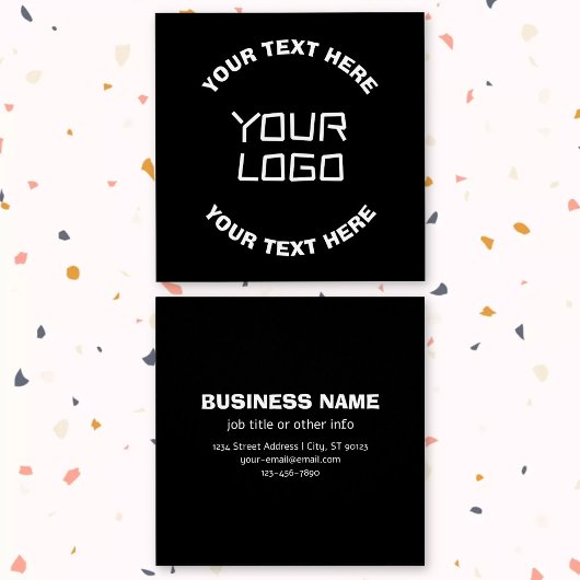 ロゴまたはイメージと編集可能文字 | ブラック&ホワイト