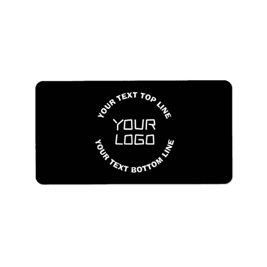 ロゴまたはイメージと編集可能文字 | ブラック&ホワイト ラベル (正面)