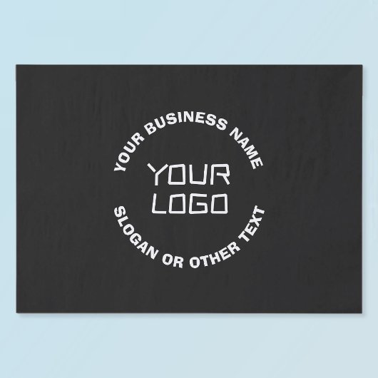 ロゴまたはイメージと編集可能文字 | ブラック&ホワイト 薄葉紙