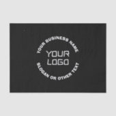 ロゴまたはイメージと編集可能文字 | ブラック&ホワイト 薄葉紙 (正面)