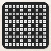 ロゴまたはイメージの繰り返しパタユニークーン スクエアペーパーコースター (正面)