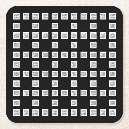 ロゴまたはイメージの繰り返しパタユニークーン スクエアペーパーコースター (正面)