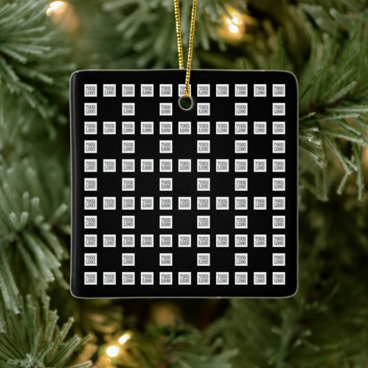 ロゴまたはイメージの繰り返しパタユニークーン セラミックオーナメント (ツリー)