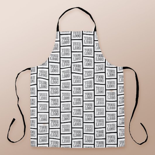 ロゴまたはイメージの繰り返しパターン エプロン