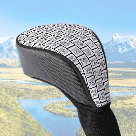 ロゴまたはイメージの繰り返しパターン ゴルフヘッドカバー