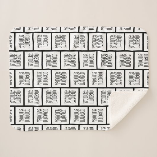 ロゴまたはイメージの繰り返しパターン シェルパブランケット (正面(横))