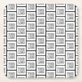 ロゴまたはイメージの繰り返しパターン スクエアペーパーコースター (正面)