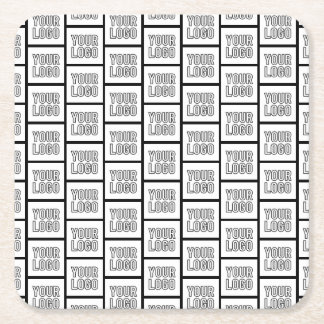 ロゴまたはイメージの繰り返しパターン スクエアペーパーコースター