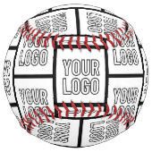 ロゴまたはイメージの繰り返しパターン ソフトボール (裏面)