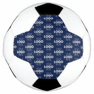 ロゴまたはイメージの繰り返しパターン ネイビーブルー サッカーボール