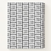 ロゴまたはイメージの繰り返しパターン ノートブック (裏面)