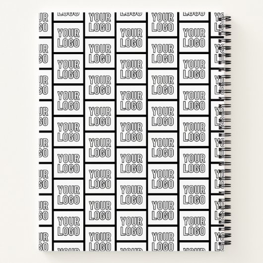 ロゴまたはイメージの繰り返しパターン ノートブック (裏面)