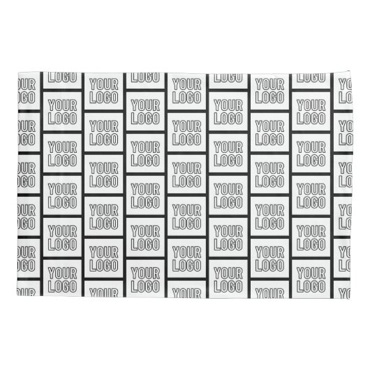 ロゴまたはイメージの繰り返しパターン 枕カバー (裏面)