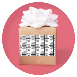 ロゴまたはイメージの繰り返しパターン 長方形シール