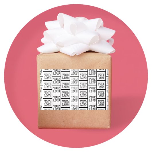 ロゴまたはイメージの繰り返しパターン 長方形シール