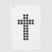 ロゴまたはイメージを使用したクロスパターンの作成 ゴルフタオル (正面)