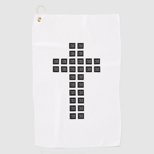 ロゴまたはイメージを使用したクロスパターンの作成 ゴルフタオル (正面)