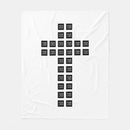 ロゴまたはイメージを使用したクロスパターンの作成 フリースブランケット (正面)