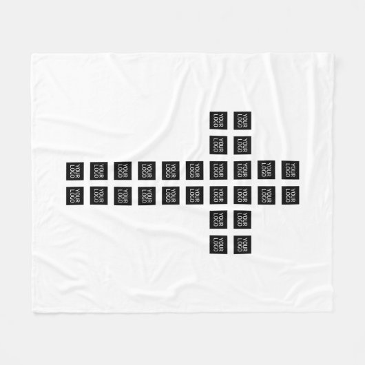 ロゴまたはイメージを使用したクロスパターンの作成 フリースブランケット (正面(横))