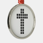 ロゴまたはイメージを使用したクロスパターンの作成 メタルオーナメント (右)