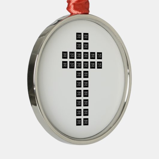 ロゴまたはイメージを使用したクロスパターンの作成 メタルオーナメント (右)