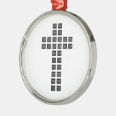 ロゴまたはイメージを使用したクロスパターンの作成 メタルオーナメント (左)