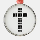 ロゴまたはイメージを使用したクロスパターンの作成 メタルオーナメント (正面)