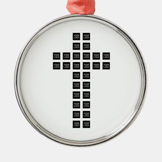 ロゴまたはイメージを使用したクロスパターンの作成 メタルオーナメント (正面)