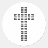 ロゴまたはイメージを使用したクロスパターンの作成 ラウンドシール (正面)