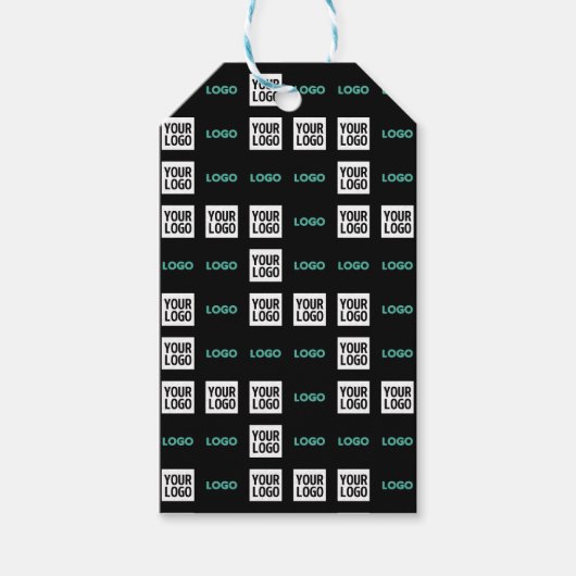 ロゴまたはイメージ | ジグザグパターン（2イメージあり） ギフトタグ (正面)