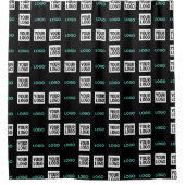 ロゴまたはイメージ | ジグザグパターン（2イメージあり） シャワーカーテン (正面)