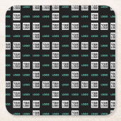 ロゴまたはイメージ | ジグザグパターン（2イメージあり） スクエアペーパーコースター (正面)