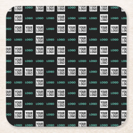 ロゴまたはイメージ | ジグザグパターン（2イメージあり） スクエアペーパーコースター