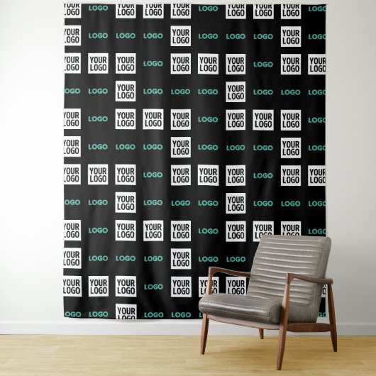 ロゴまたはイメージ | ジグザグパターン（2イメージあり） タペストリー (インサイチュ)