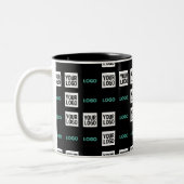 ロゴまたはイメージ | ジグザグパターン(2イメージあり) ツートーンマグカップ (左)