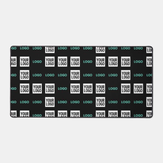 ロゴまたはイメージ | ジグザグパターン（2イメージあり） デスクマット (正面)