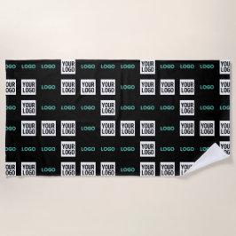 ロゴまたはイメージ | ジグザグパターン（2イメージあり） ビーチタオル