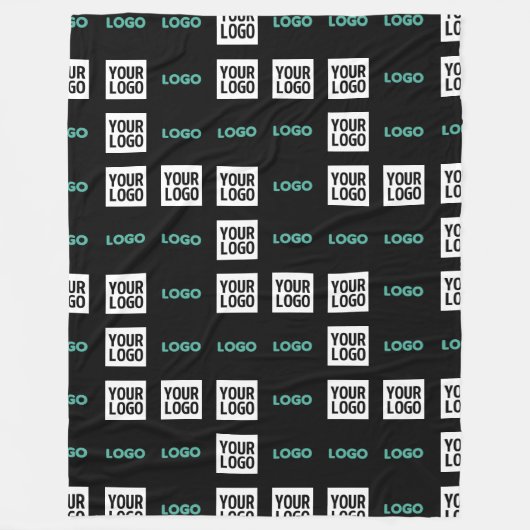 ロゴまたはイメージ | ジグザグパターン(2イメージあり) フリースブランケット (正面)