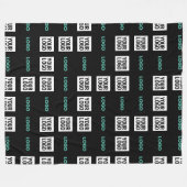 ロゴまたはイメージ | ジグザグパターン(2イメージあり) フリースブランケット (正面(横))