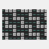 ロゴまたはイメージ | ジグザグパターン（2イメージあり） ラッピングペーパーシート (正面2)