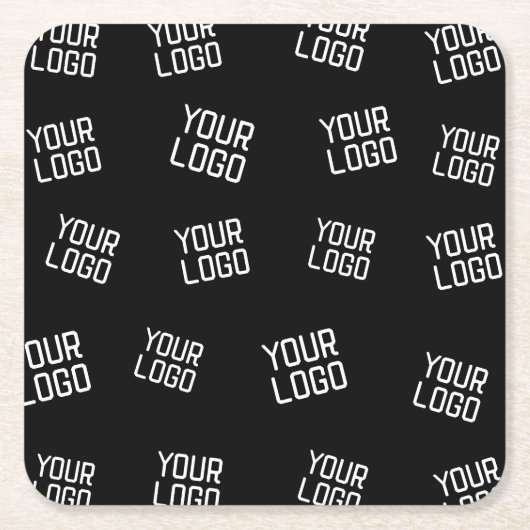 ロゴまたはイメージ | ランダム化されたルッキングテンプレート スクエアペーパーコースター (正面)