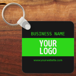 ロゴまたはイメージ | 黒と明るい緑 キーホルダー