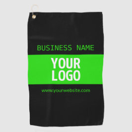 ロゴまたはイメージ | 黒と明るい緑 ゴルフタオル