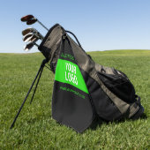 ロゴまたはイメージ | 黒と明るい緑 ゴルフタオル (グリーン)