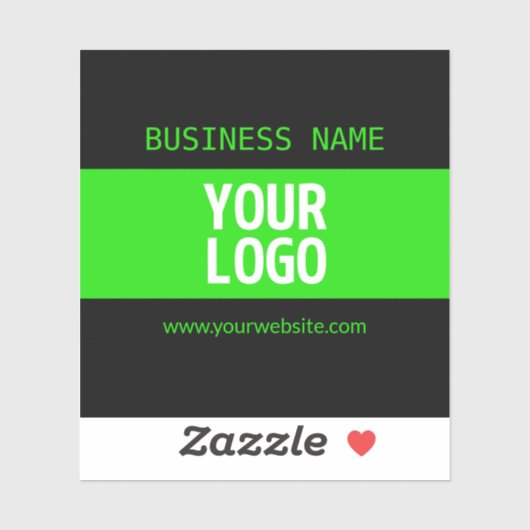 ロゴまたはイメージ | 黒と明るい緑 シール (シート)