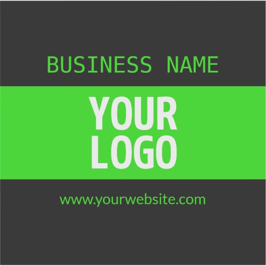 ロゴまたはイメージ | 黒と明るい緑 シール (正面)