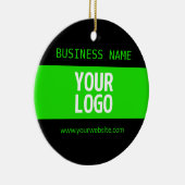 ロゴまたはイメージ | 黒と明るい緑 セラミックオーナメント (右)