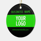 ロゴまたはイメージ | 黒と明るい緑 セラミックオーナメント (左)