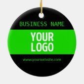 ロゴまたはイメージ | 黒と明るい緑 セラミックオーナメント (裏面)