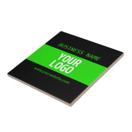 ロゴまたはイメージ | 黒と明るい緑 タイル